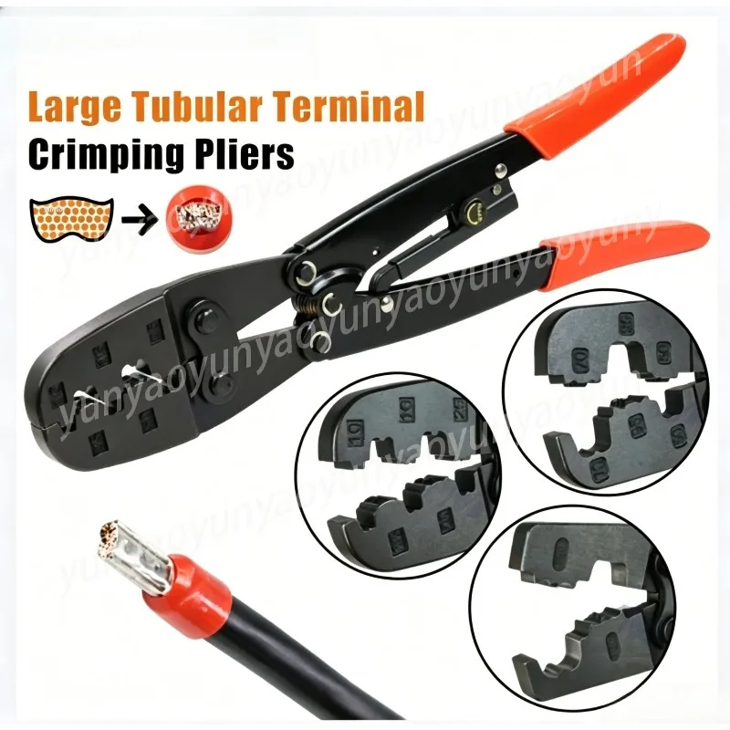 HS-50WF Large Tubular Terminal Crimping Pliers 150mm Wire Nose Casing Crimping Pliers, Manual Crimping Tool