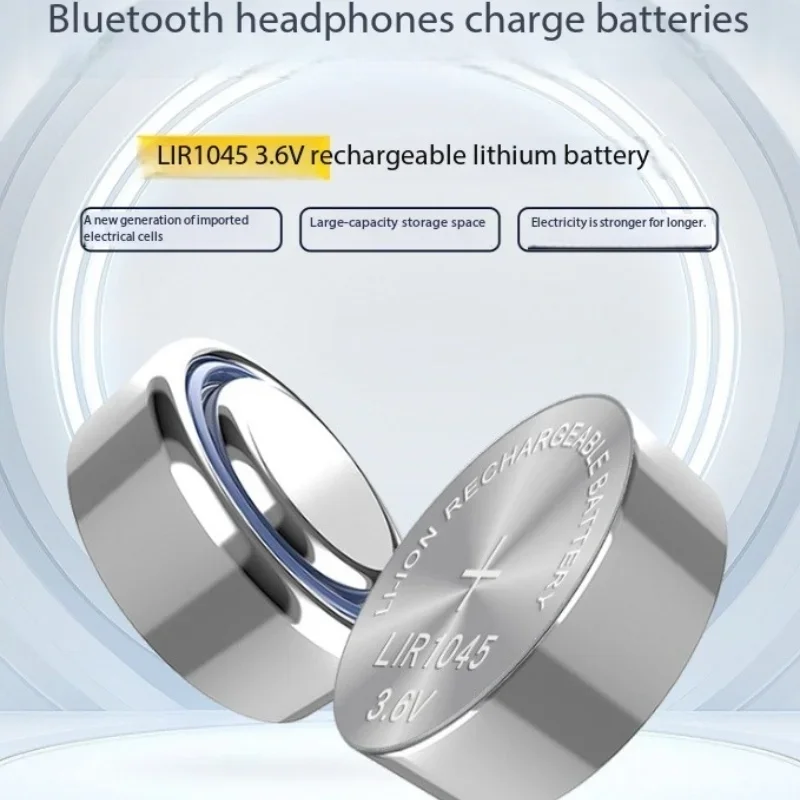 3.6V 40mAh LIR1045 Button Rechargeable Battery for TWS Bluetooth Headset Battery