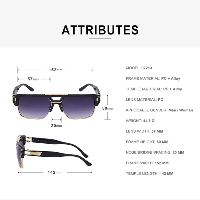European And American Fashion Sunglasses Transparent Frame Glasses Cross Border Men And Women Retro Square Frame Sunshade Mirror image 6