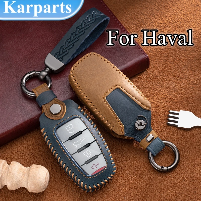 

Crazy Horse Leather Car Key Case Cover for Great Wall Haval Jolion H6 H7 H4 H9 F5 F7 F7X F7H H2S GMW Dargo Jolion 2022