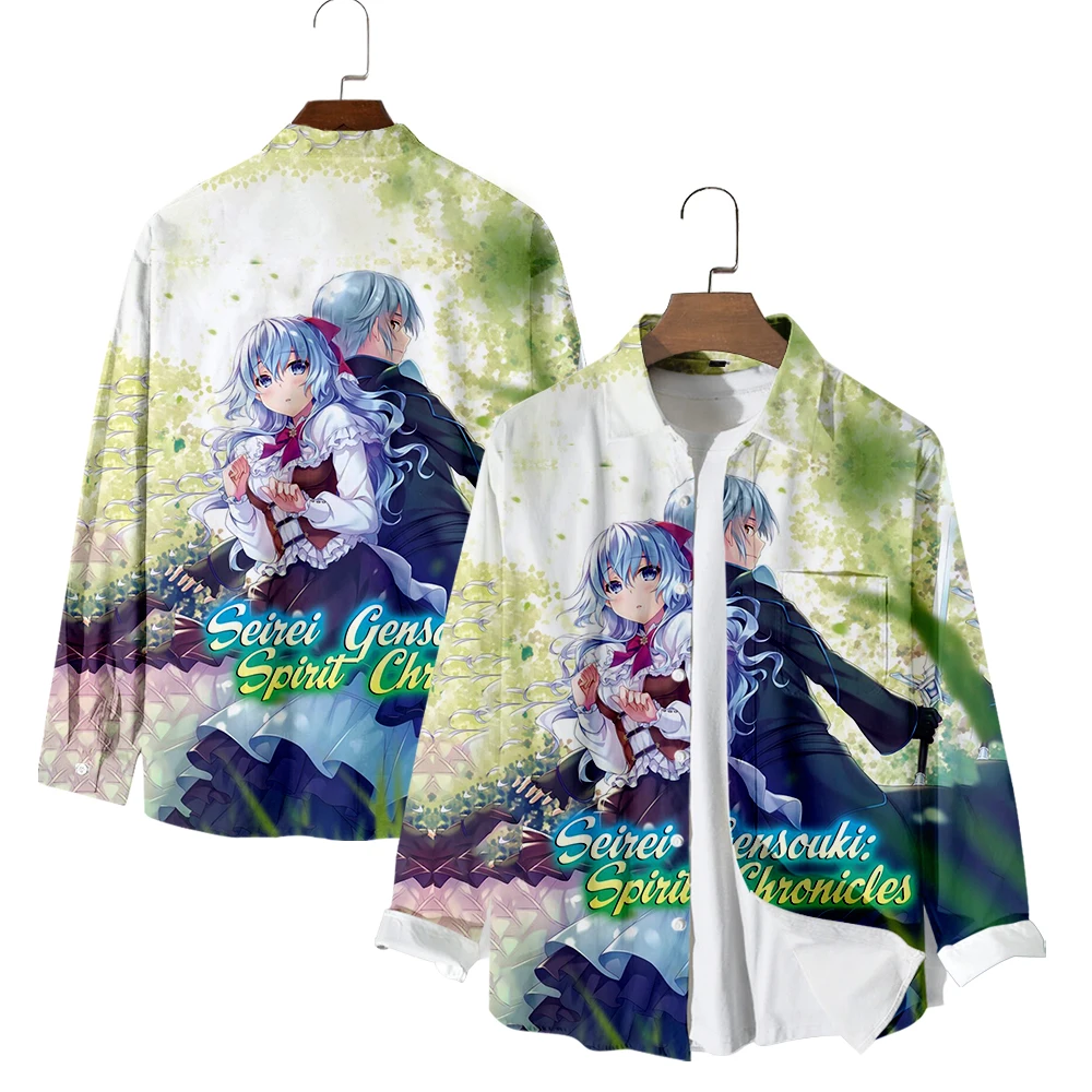 Seirei Gensouki Spirit Chronicles Рубашки с длинными рукавами в стиле аниме Рубашка с v-образным вырезом и отложным воротником на пуговицах Повседневные топы