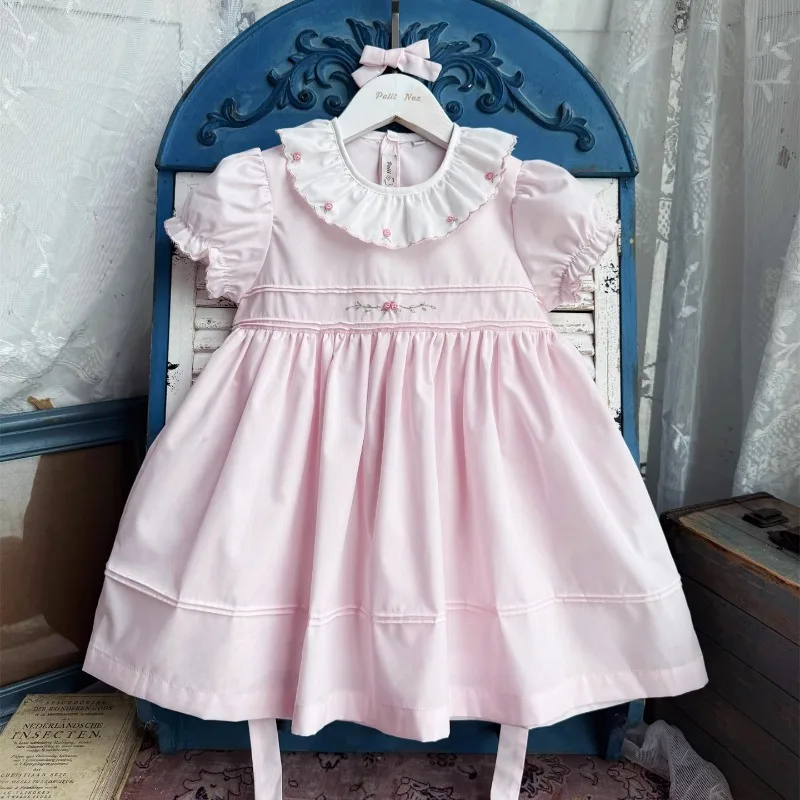 robe-a-fleurs-pour-filles-vintage-rose-clair-brodee-a-la-main-a-manches-courtes-robe-de-soiree-de-mariage-nouvelle-collection