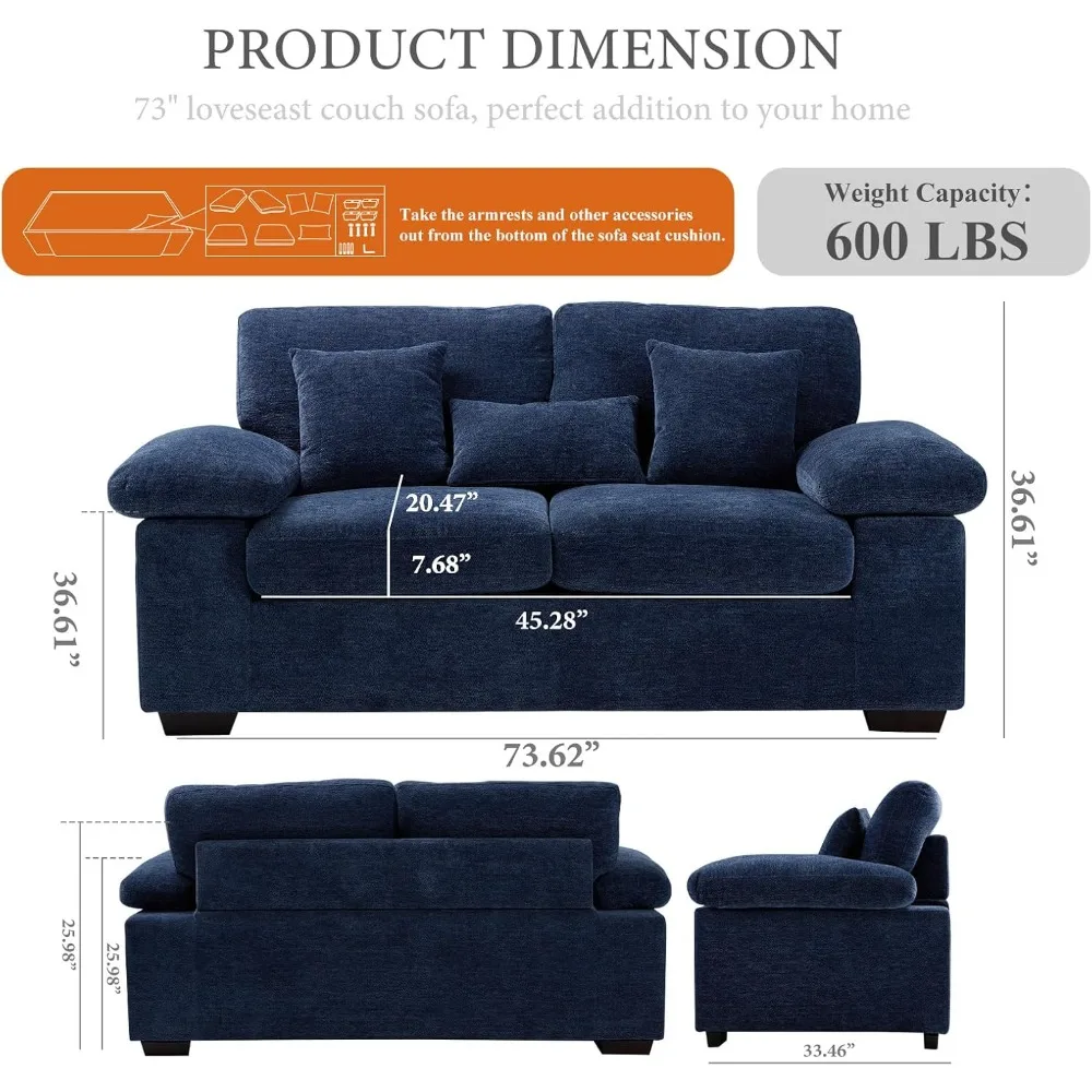 Living Room Loveseat Sofa Couch, 73