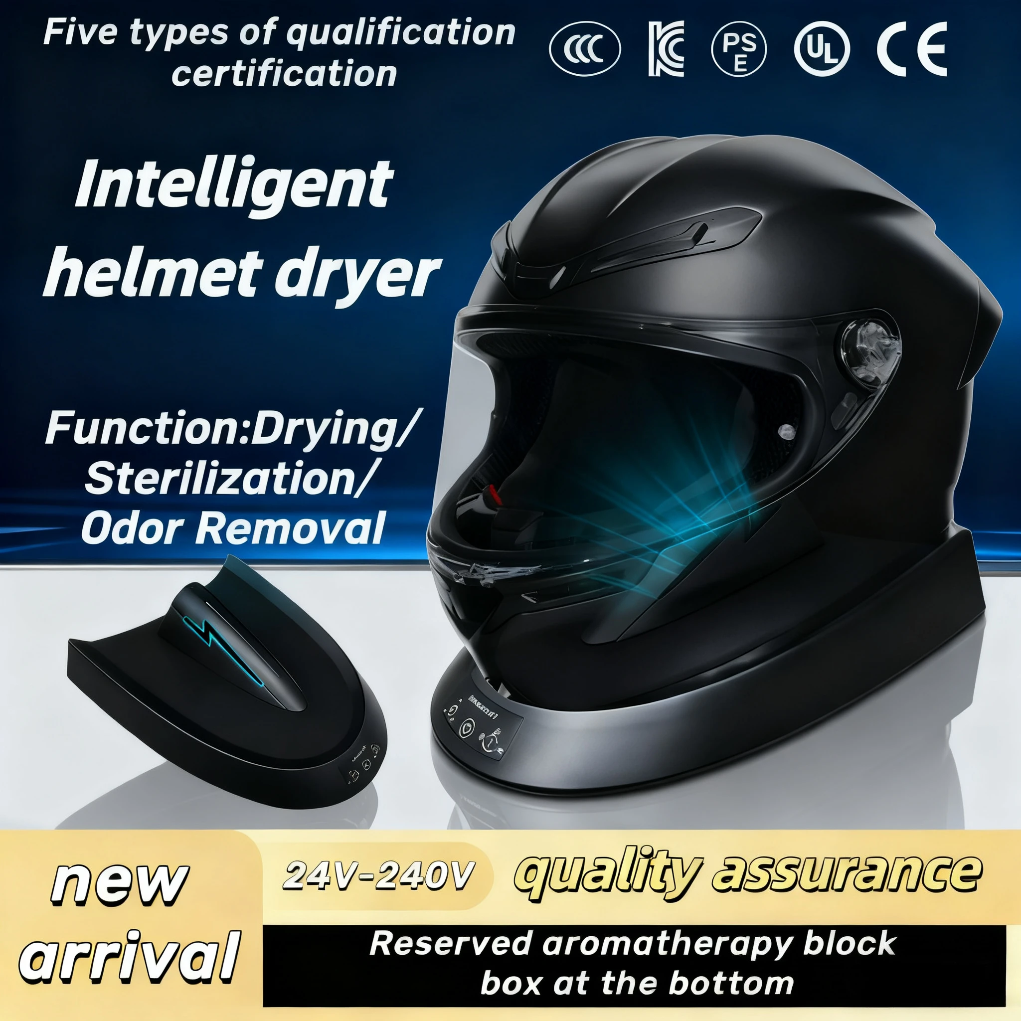 

Portable Helmet Dryer and Sterilizer for Motorcycle Hockey and Baseball Caps Helmet Care Accessory