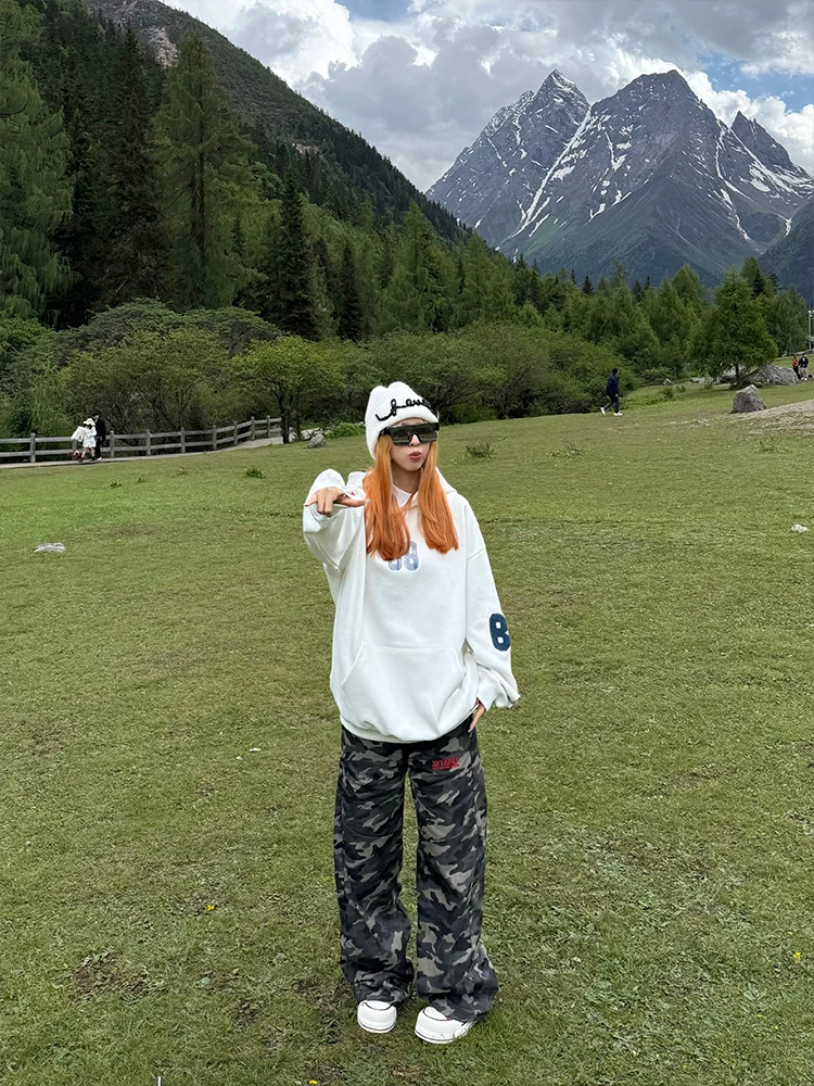 XKUO الأصلي الأمريكية إلكتروني طباعة هوديي ex الخريف جديد فضفاض عصري Jaet زوجين مطابقة سترة طويلة Sve