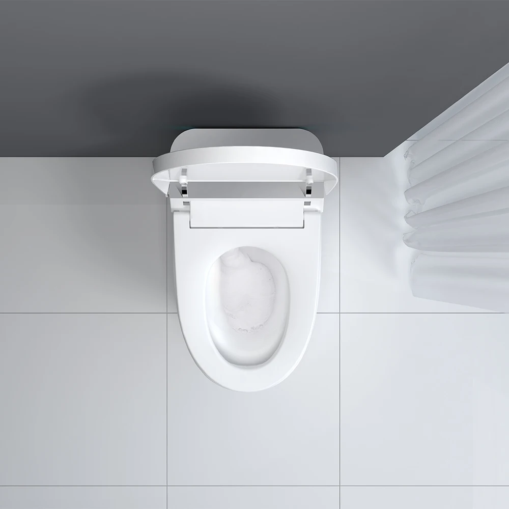 RV متعددة الوظائف التلقائي بيديه مرحاض ذكي مع خزان المياه وعاء المرحاض السيراميك مرحاض ذكي مع مصباح الليل