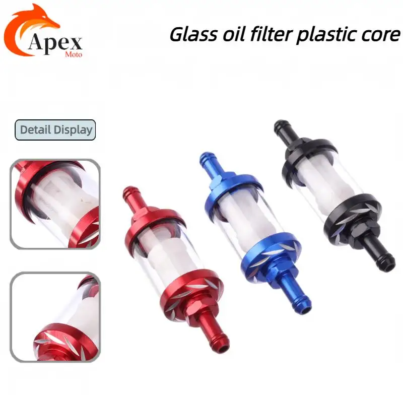 CNC Aluminum Alloy Glass Gas Fuel Gasoline Oil Filter Moto for Dirt Pit Bike 125/140/150/160cc CRF70 90 110 TTR100 110 KLX65