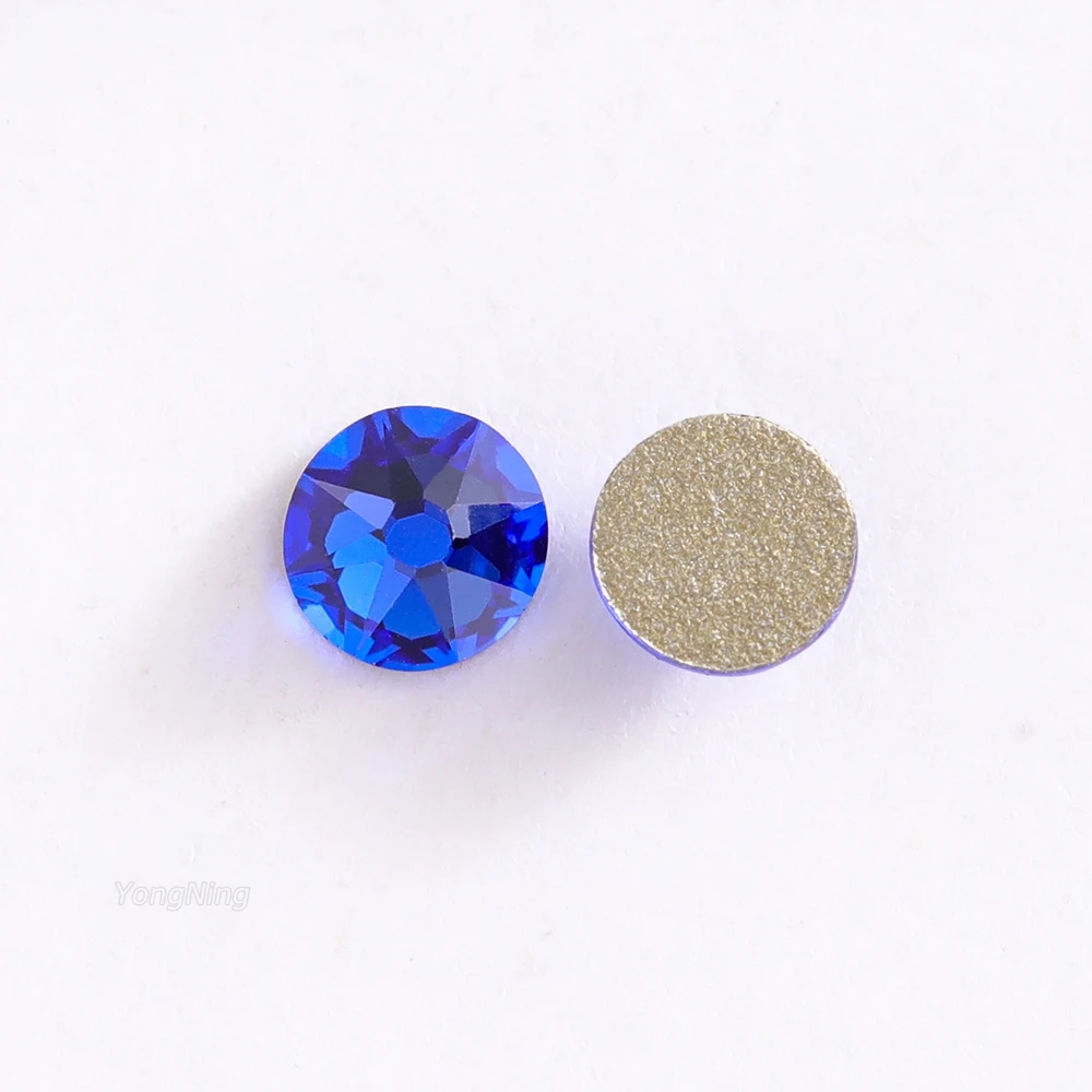 Yongning Sapphire 8 Big 8 Small 2088 glass Non hotfix Rhinestones flatback crystals stone glitters for nail garment wedding