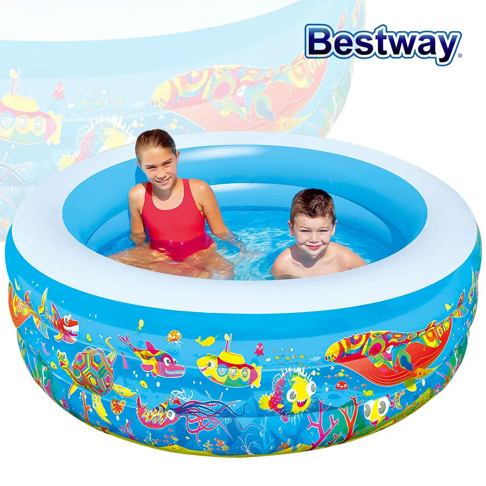 Best Way circular Aquarium inflatable 196x53cm Family Swimming Pool Air Pool Paddled ring Pool outdoor yard garden ground 51122