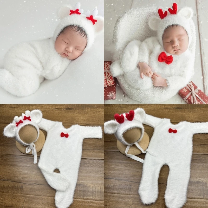 

900C Рождественская шляпа для оленя, ромп, детская фотография, реквизит аксессуары для фотосессии