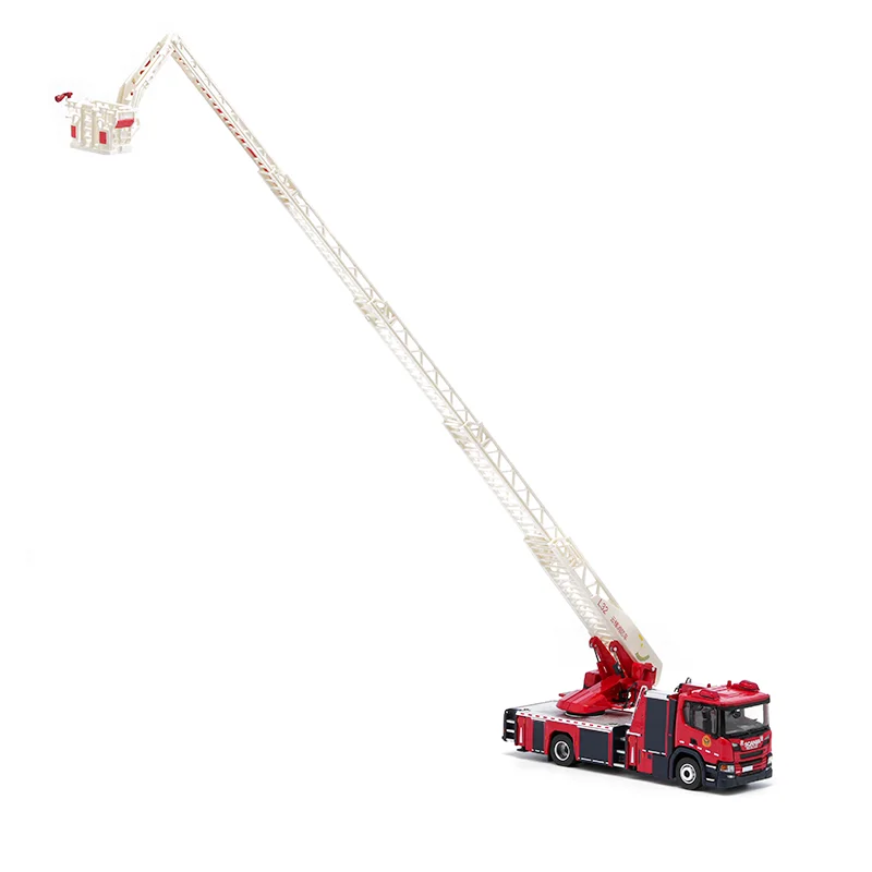 Massdi diecast escala 1:64 l32 escada motor de bombeiros liga modelo de carro coleção lembrança exibição estática ornamentos presente