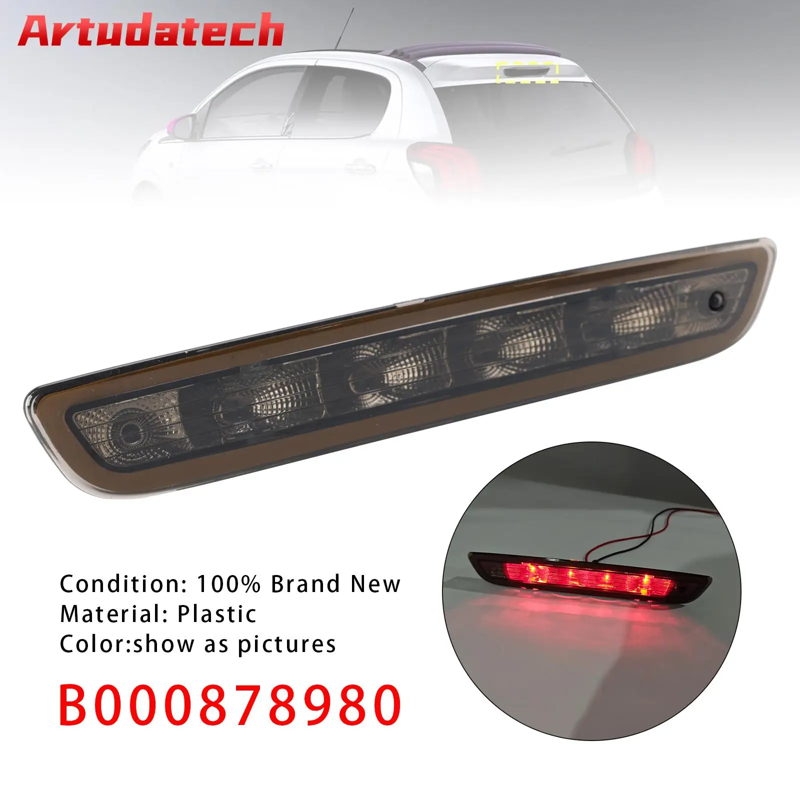 

Artudatech 3RD Third Brake Light B000878980 For Peugeot 108 2014 2015 2016 2017 2018 2019 2020 2021 Black