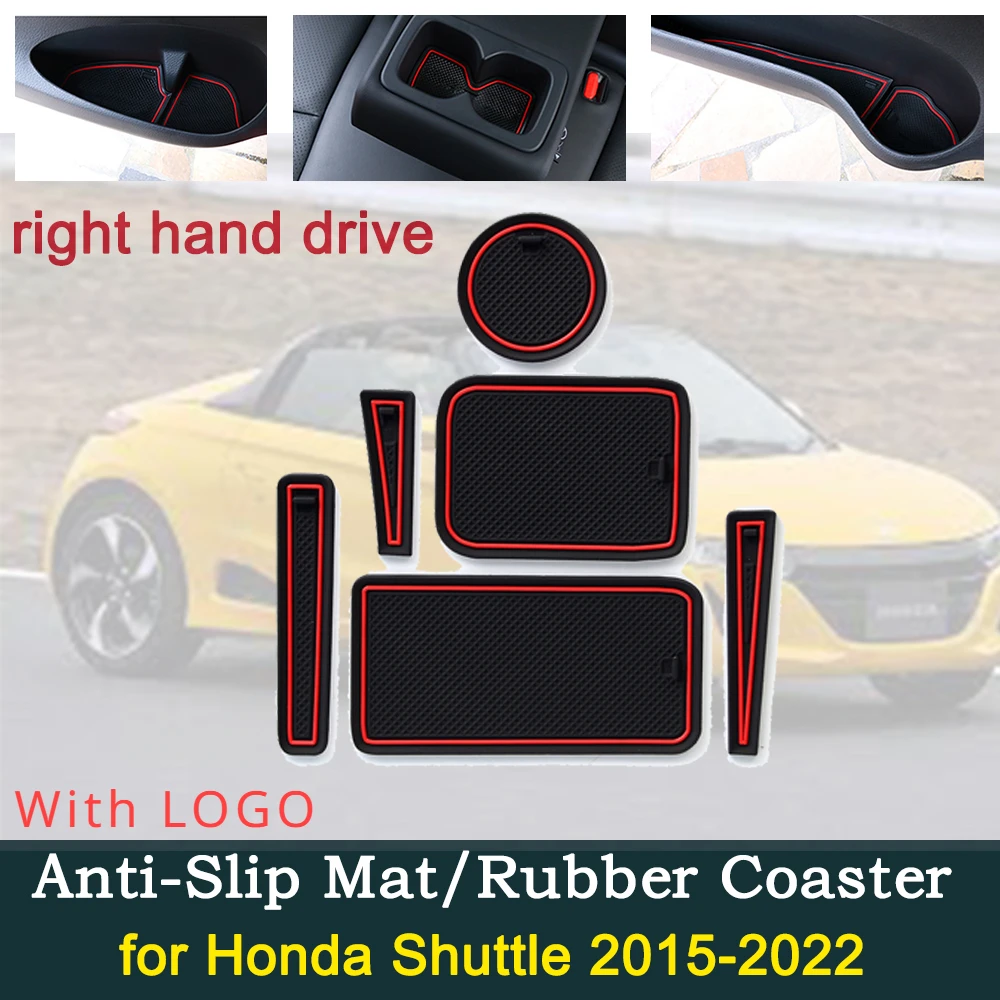 Anti-Slip Dust Gate Mat Cup Groove Pads for Honda S660 JW5 2015 2016 2017 2018 2019 2020 2021 Hole Pad Car Accessories Gadgets
