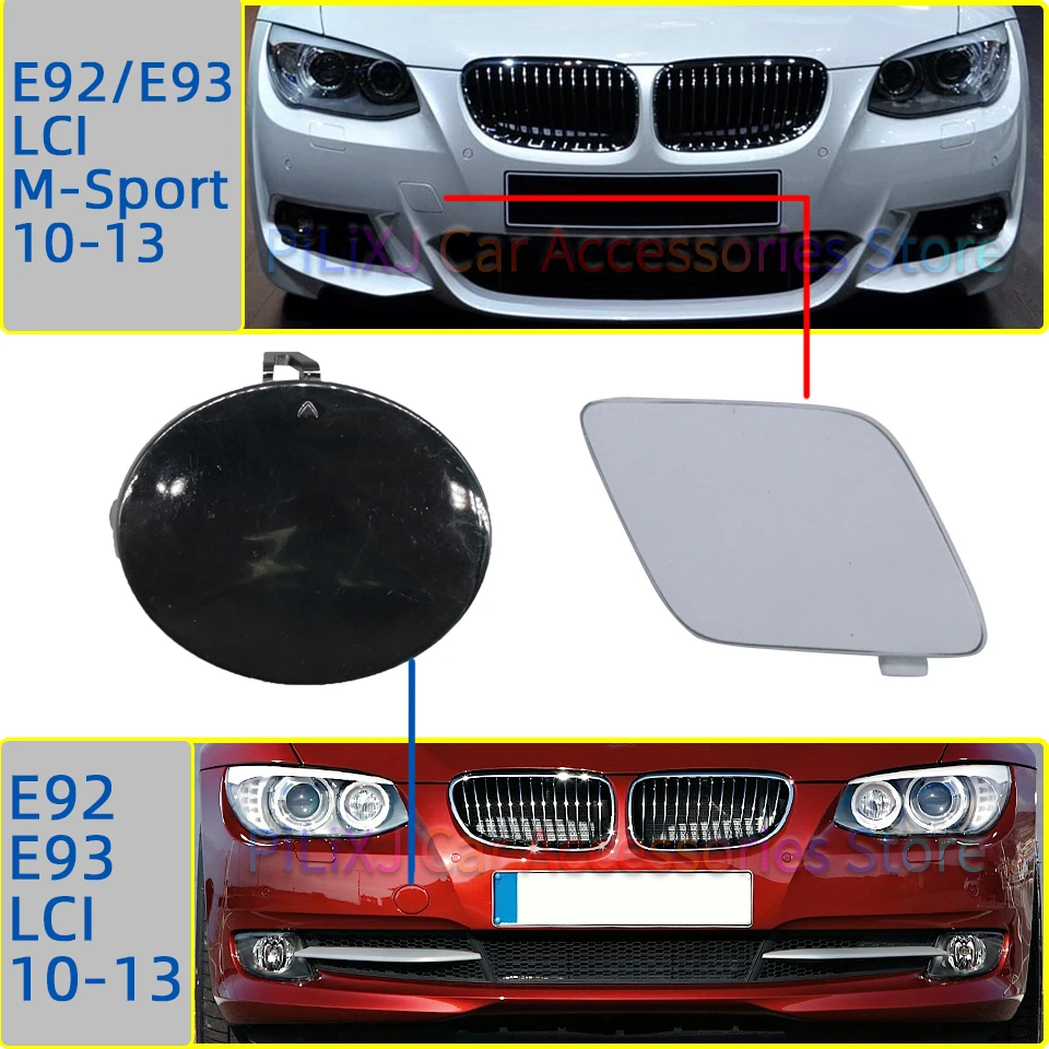 For BMW 3 E92/E93 Lci M-Sport 06-13 Front Bumper Towing Hook Cap Cover Trailer Shell 51110034358 51117256104 51118035799