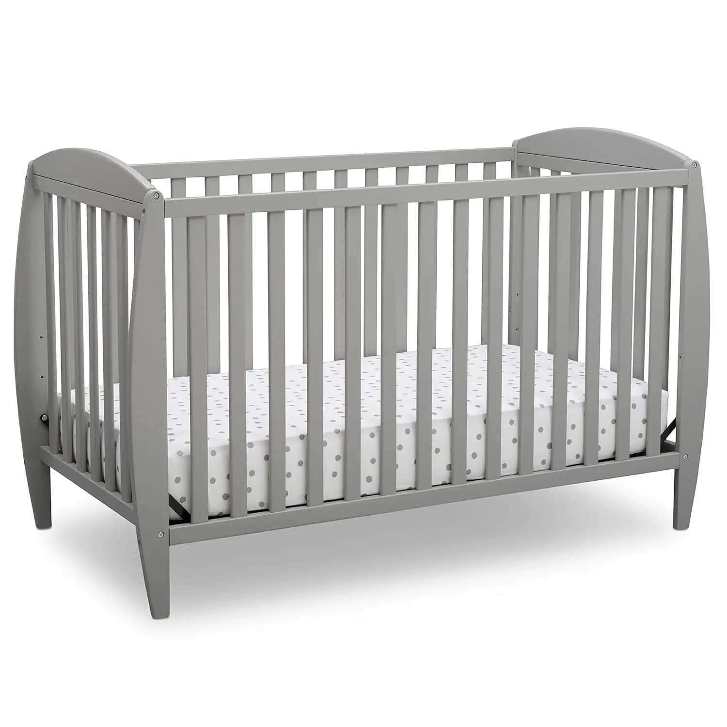 Delta Kinder Taylor 4-in-1 Cabrio Babybett, einfach zu montieren, nachhaltiges Neuseeland Holz, grau