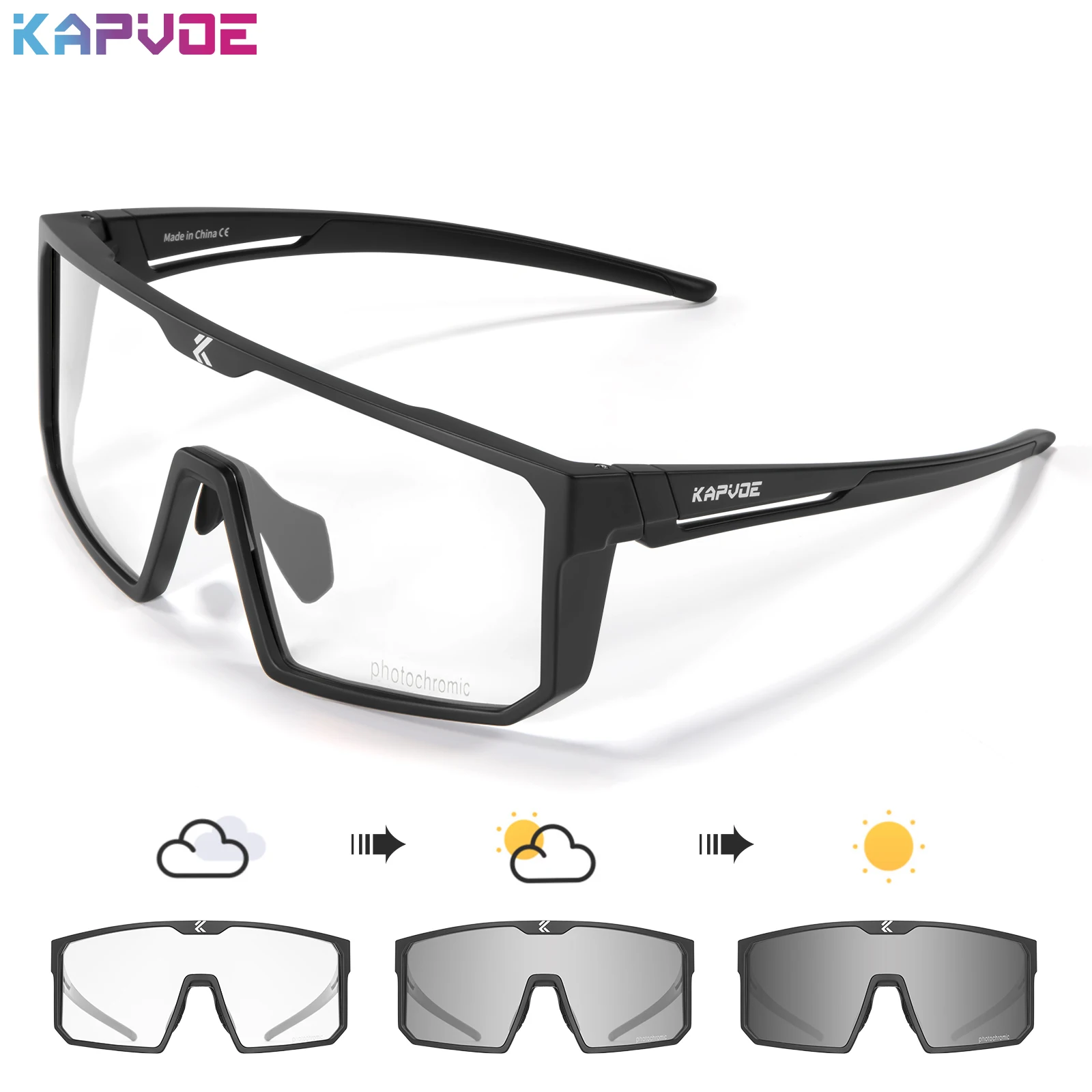 Kapvoe Outdoor Photochrome Sonnenbrille Männer Fahrrad Radfahren Gläser MTB Fahren Fahrrad Brillen Frauen Sport Wandern UV400 Brille