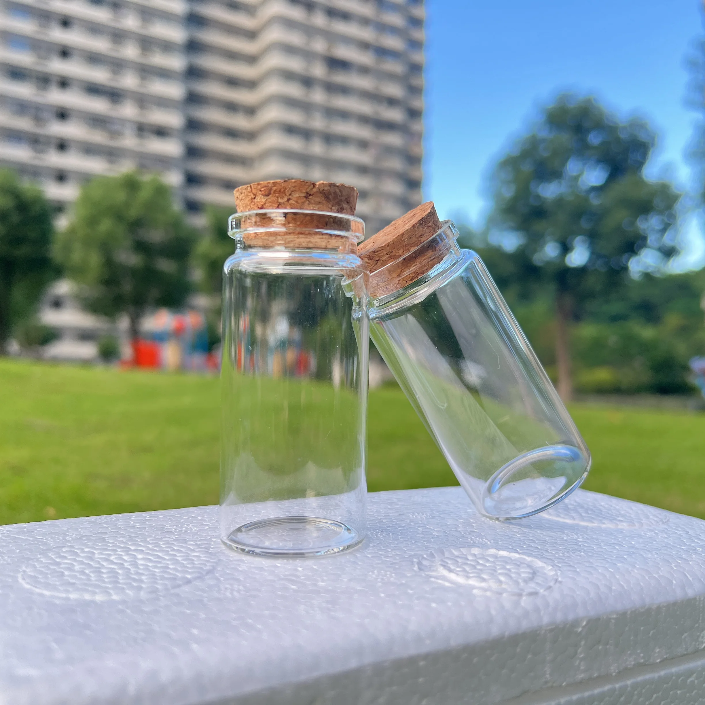 

Cute Glass Jars 12pcs 15pcs 37*80mm Capacity 60ml Glass Bottles With Cork Small Mini Empty Glass Vials Jars Wishing test tube