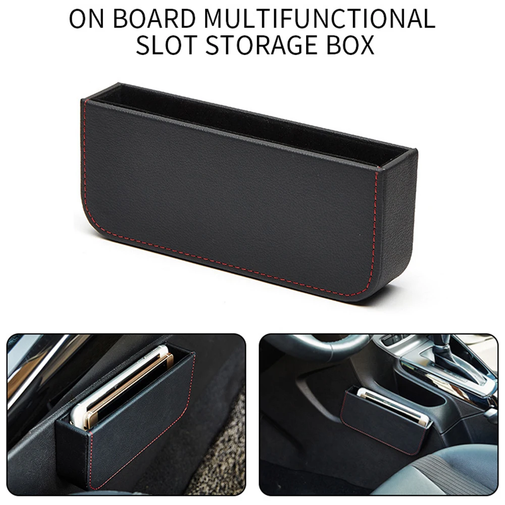 

Car Seat Gap Multifunctional Storage Box Driver Side Seat Gap Organizer Phone Holder Box Black Car Decor Accessories Interior