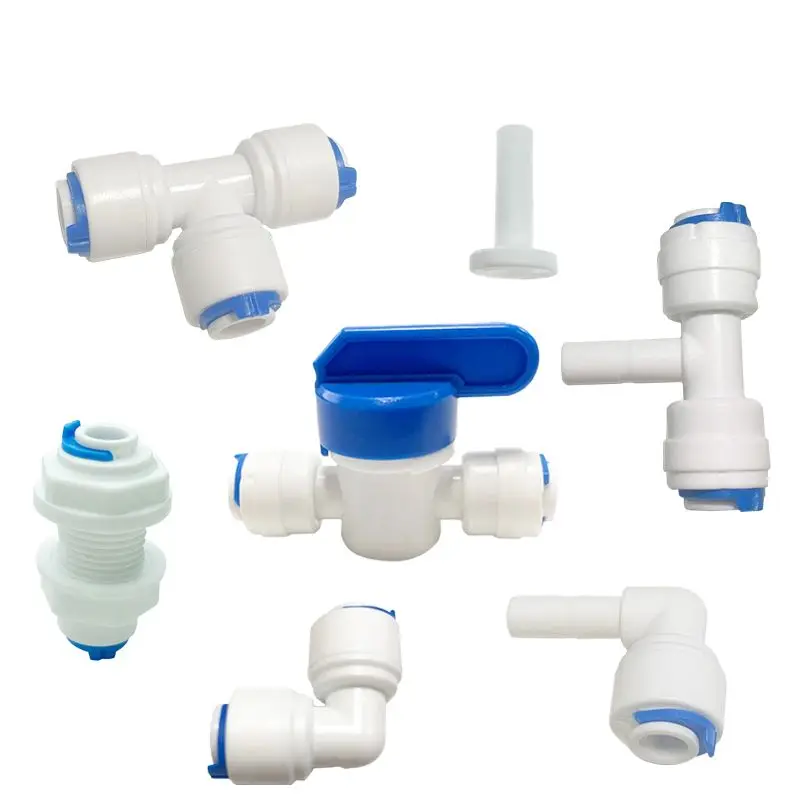 

1/4" OD Hose Reverse Osmosis Aquarium Quick Fitting RO Water Elbow Plastic Pipe Coupling Connector Tube