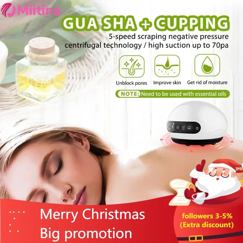 Intelligent electric scraping instrument cupping red light therapy home massager muscle stimulator  massage apparaat elektrisch