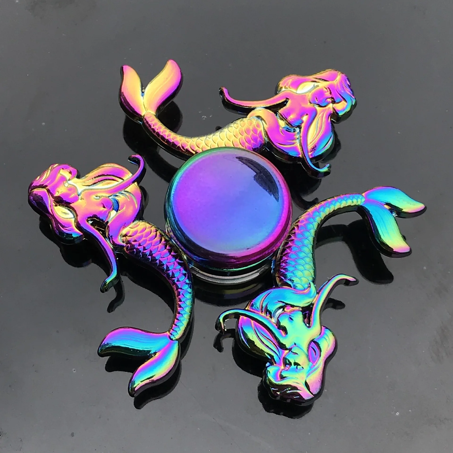 Neuer Metall-Regenbogen-Fidget-Spinner mit Farbverlauf R188 Geräuscharmes Lager EDC Handspinner Fingerspitzen-Gyro Anti-Angst Erwachsenenspielzeug Geschenke