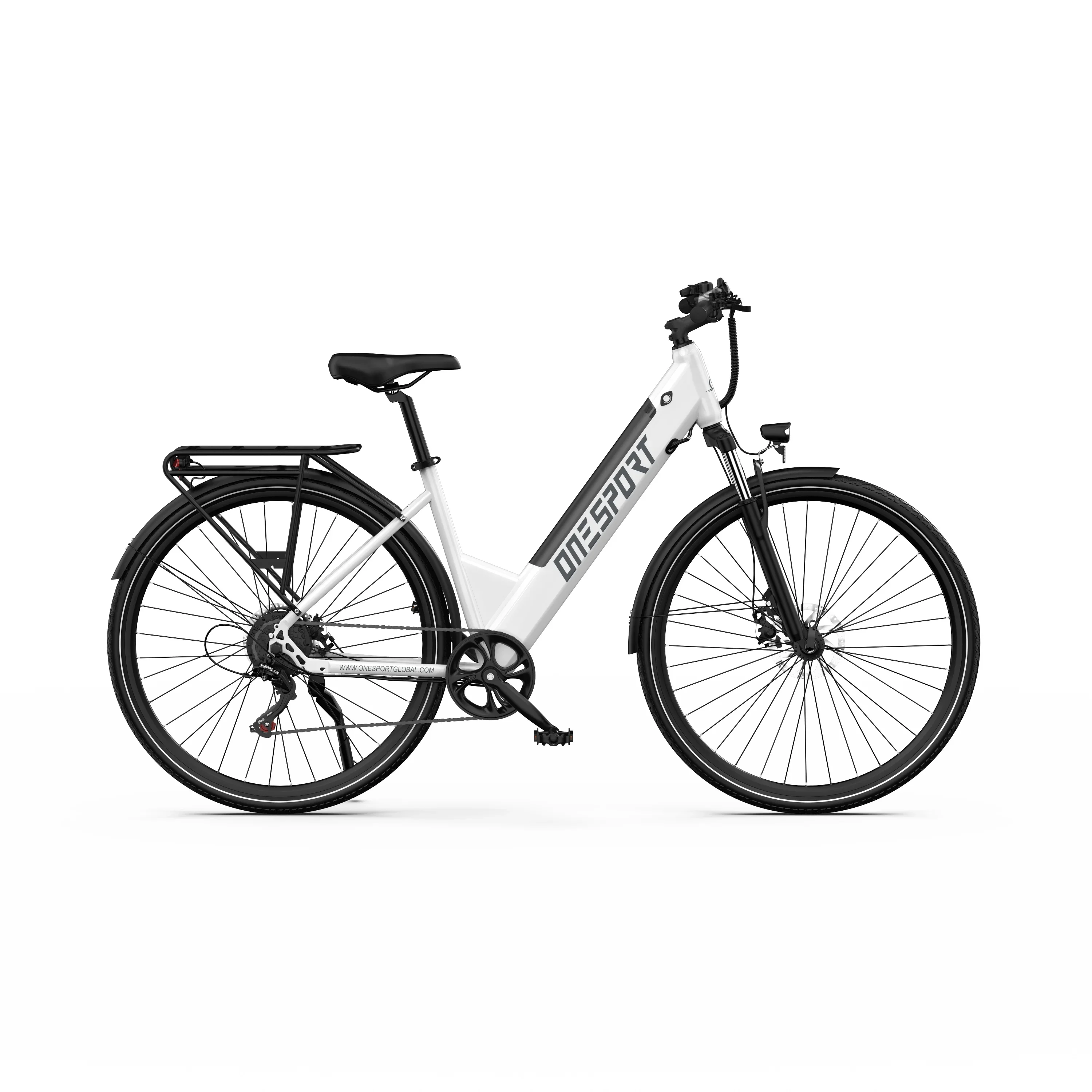 Bicicleta Eléctrica Onesport OT12 Estándar Europeo, Batería de Litio de 36V13Ah, Motor Trasero de 250W, 700C*42C, Bicicleta Eléctrica Urbana, Bicicleta Eléctrica con Cambio 7S