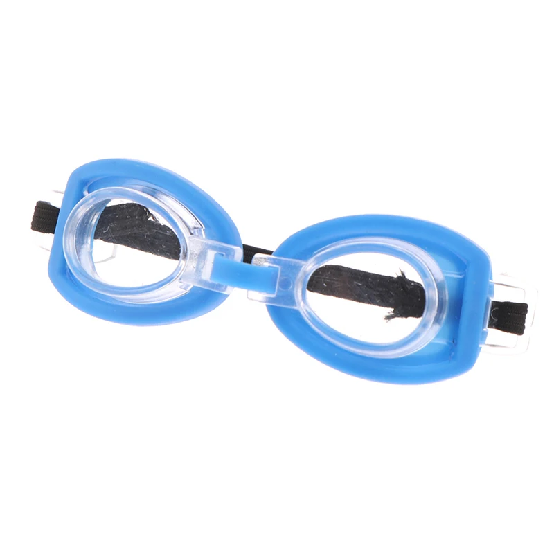 1/6 Mini Doll Swimming Goggles Toy DollHouse Plastic Sports Black Frame Glasses Miniature Diving Eyeglass Dolls Accessories