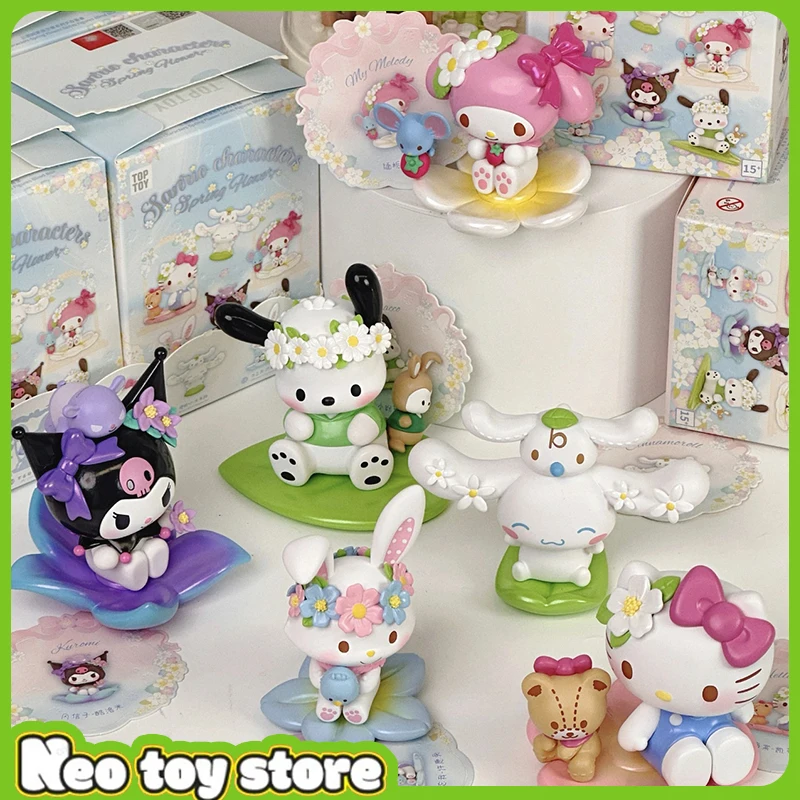 

Toptoy Sanrio Blind Box Spring Flower Series Mystery Box Cute Kawaii Model Doll Favorite Of Girls Decoration Pendant Gift