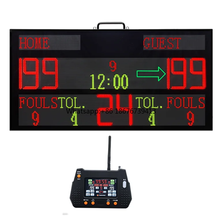Portable Large 1 Meter Digital Score Board Football Electronic LED Basketball Scorebaord with Wireless Game Console