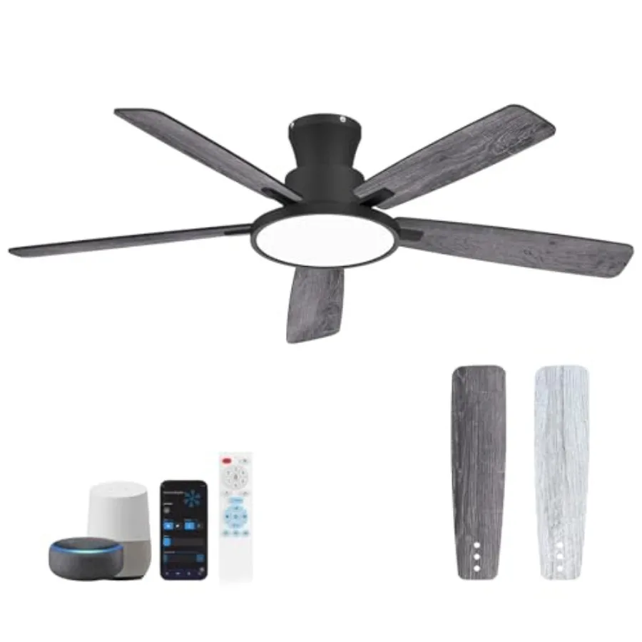 

Ceiling Fans With Lights52 Inch Smart Ceiling Fan Remote/App Control Compatible with Alexa/Google Assistant Reversible Dimmable