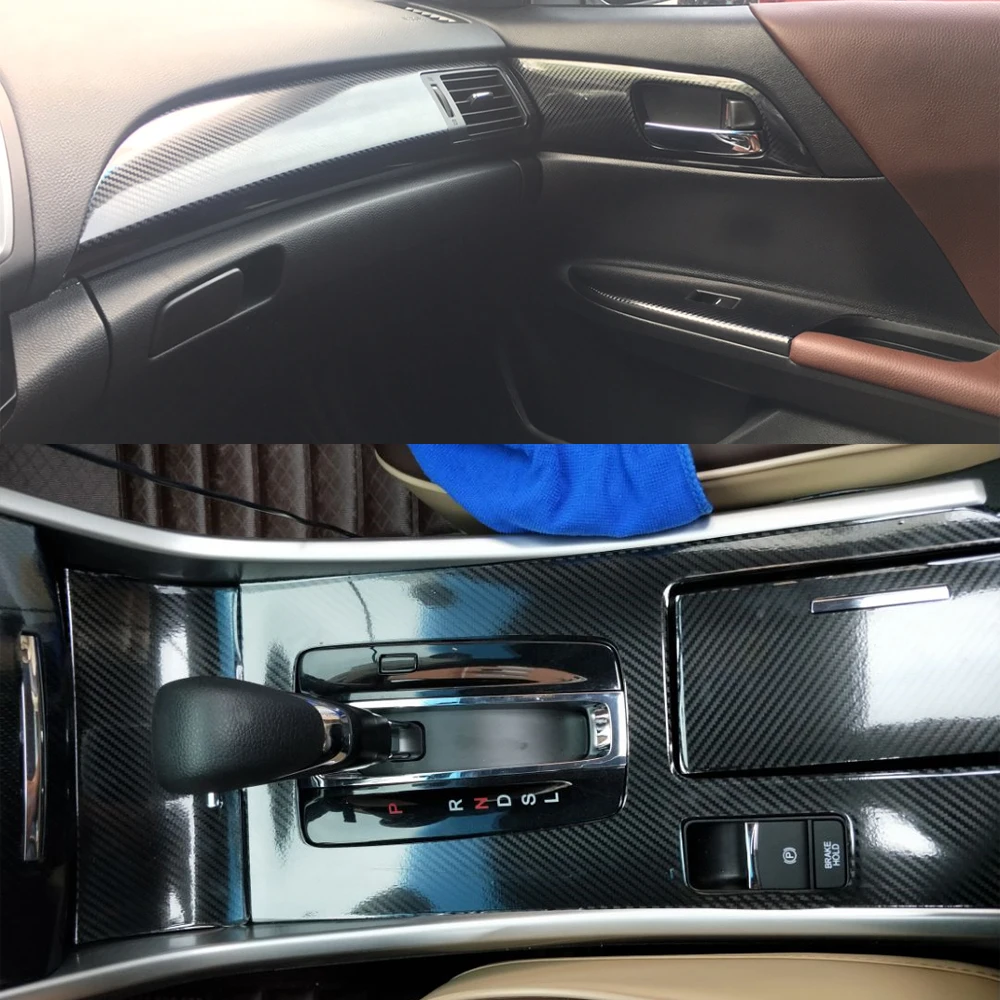 

For Honda Accord 2014-2017 Car-Styling 3D/5D Carbon Fiber Car Interior Center Console Color Molding Sticker Decals Parts