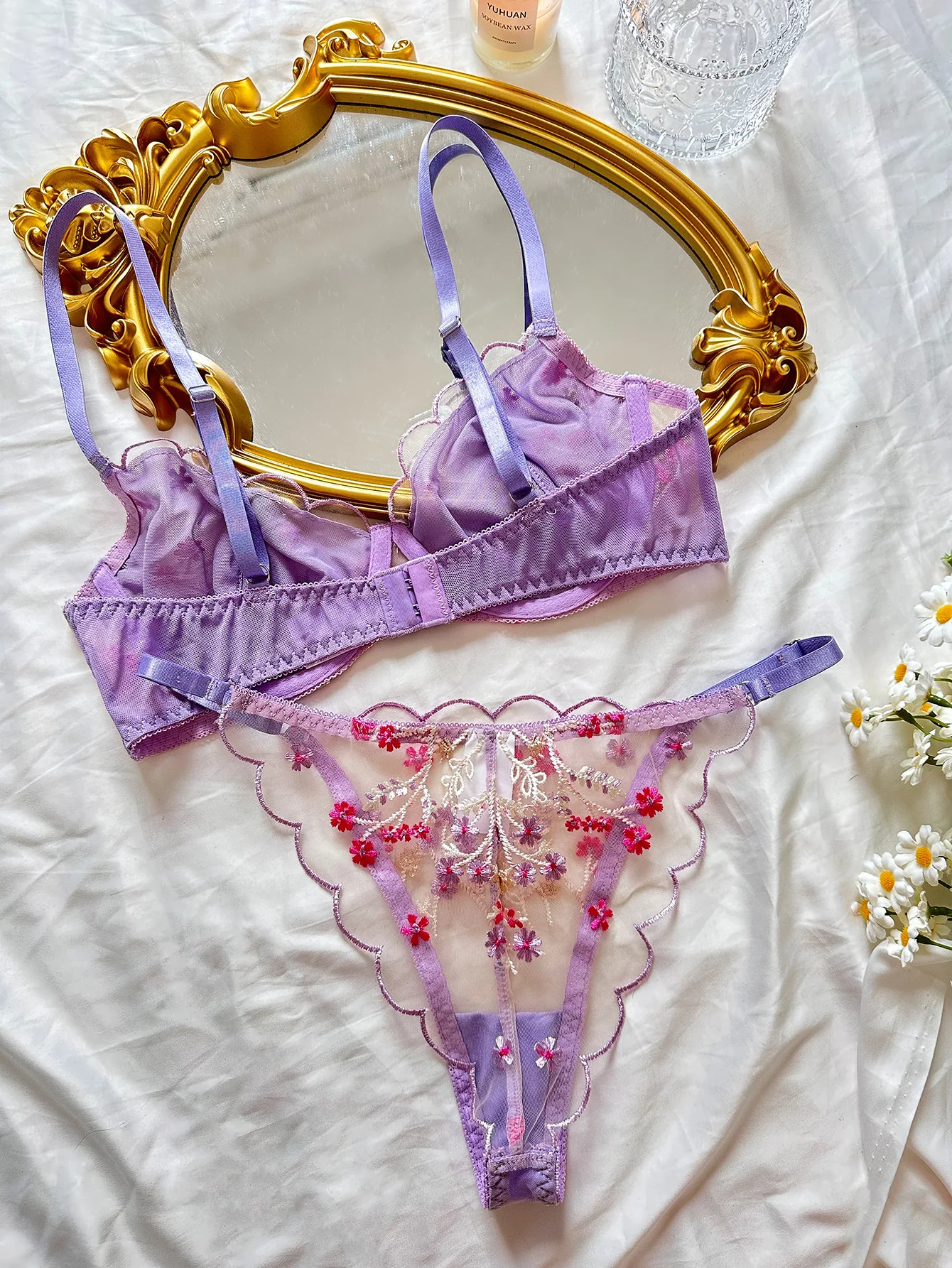 MIRABELLE Fairy Lingerie Beautiful 2 Pcs Underwear Transparent Lace Exotic Sets See Through Delicate Bilizna Sexy Fancy Intimate