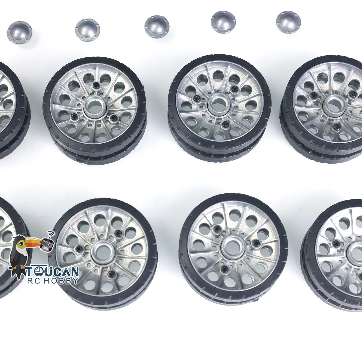 Metal 10pcs Road Wheels Spare Parts for Toys 1/16 Heng Long Soviet T34-85 RC Tank 3909 Model Accessories TH21612-SMT4