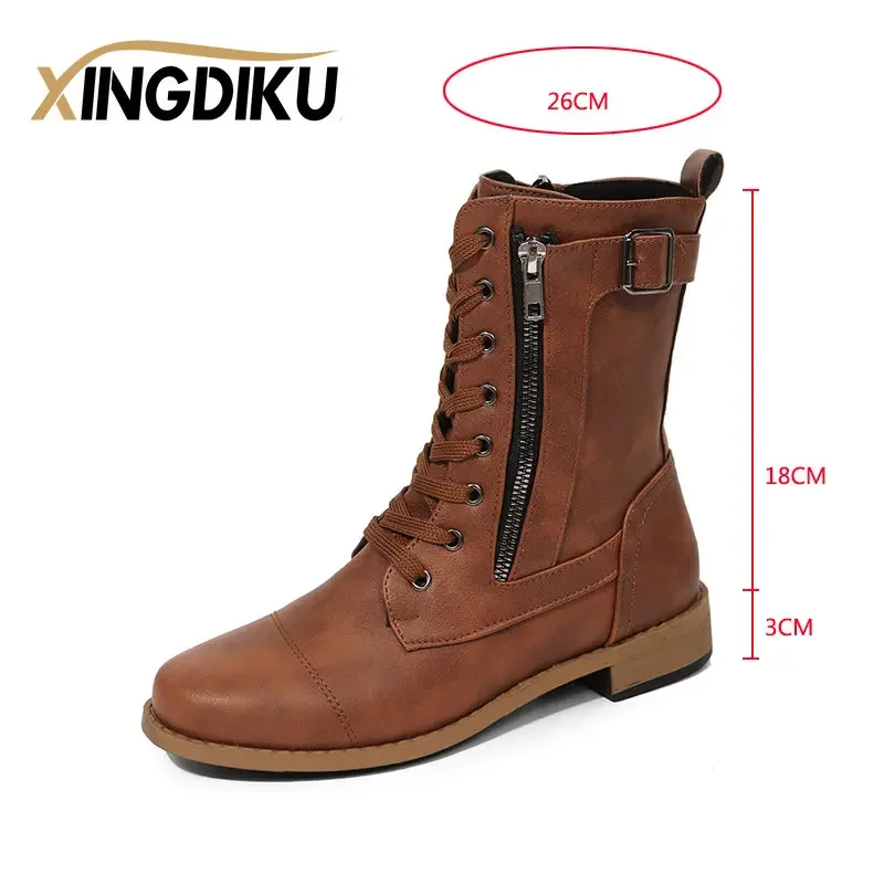 Retro Boots Women 2022 Autumn/winter New Large Size Short Boots Thick Heel Knight Boots Brown Leather Heels