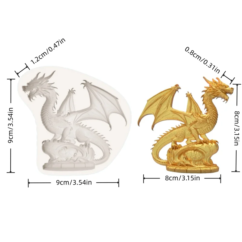 High-Precision Fantasy Dragon-Shaped Mold Silicone Mold for Chocolate Fondant Making view 2