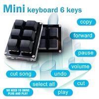 6 Keys Keyboard Custom USB Mini Keypad Programmable Macro Keypad Gamer Keypad Gaming Drawing Mechanical Keyboard