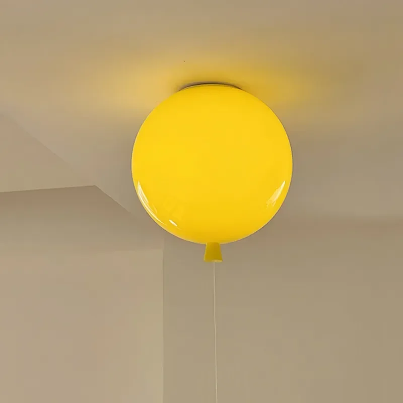 Nordic Stained Glass Balloon Ceiling Light for Modern Minimalist Creative Macaron Style Children's Room Bedroom Entrance