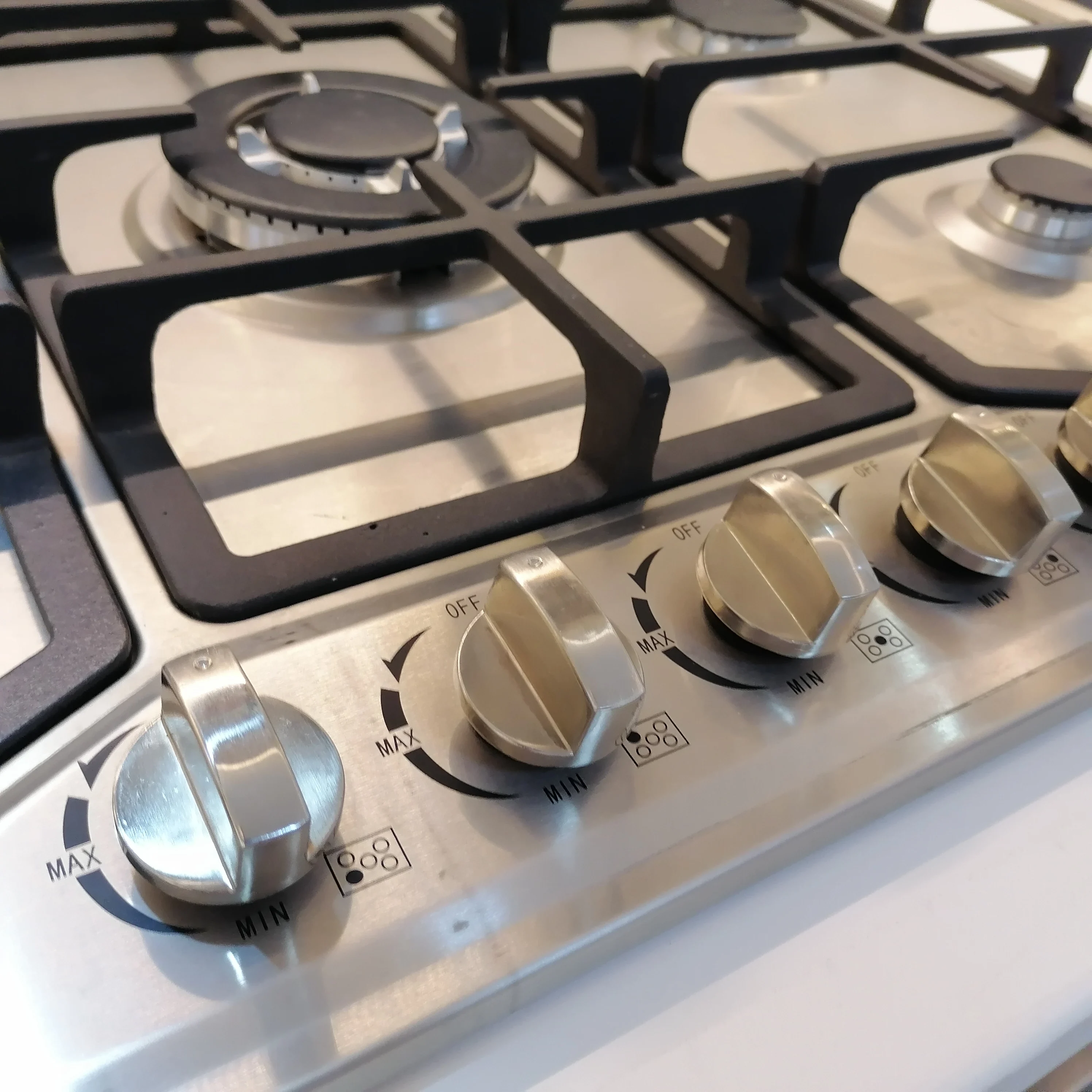 Fogão a gás de aço inoxidável com 4 queimadores, fogão a gás, fabricante profissional