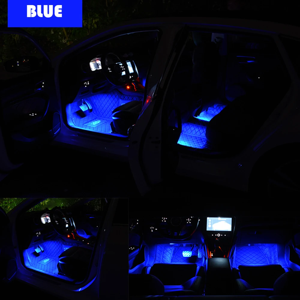 Barra de luces Led automotrices para coche, luz de pie de estado de ánimo Universal, encendedor de cigarrillos, lámpara de atmósfera decorativa USB,