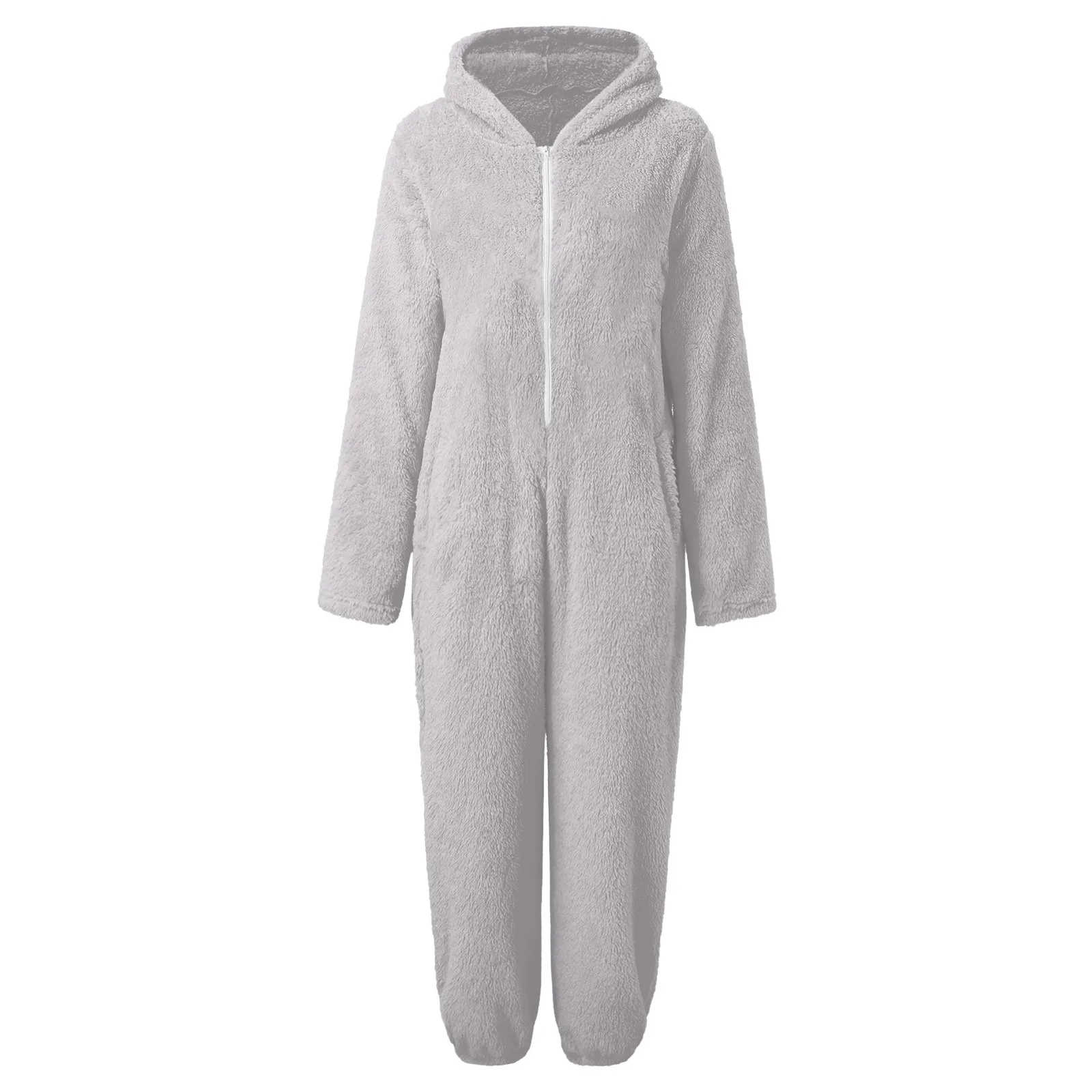 Men Warm Teddy Fleece Onesie Fluffy Sleep Lounge Adult Sleepwear One Piece Pyjamas Male Jumpsuits Hooded Onesies For Adult Men