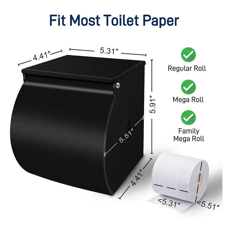 Exquisite-Sleek Silver Stainless Steel Toilet Paper Holder With Shelf, Waterproof And Self-Adhesive For Bathroom Wall Mount
