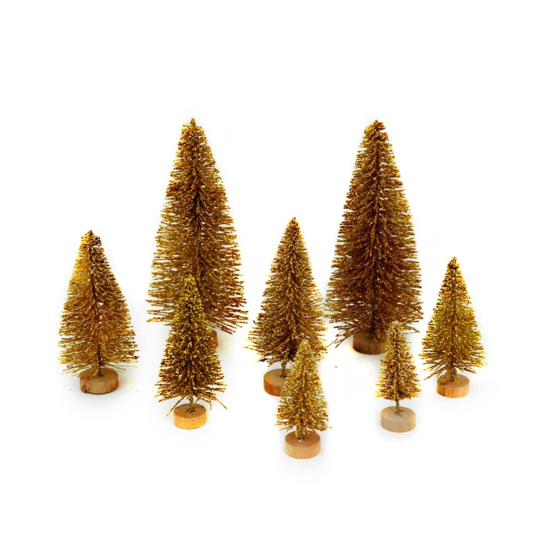 8Pcs 50-125mm Mixed Size Mini Christmas Tree Small Pine Tree Desktop  for Home New Year Xmas Party Table Decoration Navidad