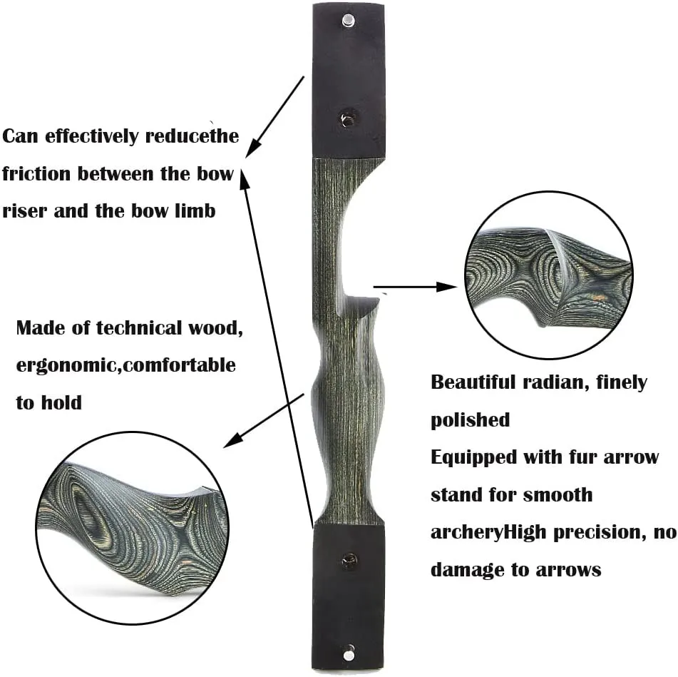 US 60" Takedown Recurve Bow Arrow Set 50lbs Wooden Riser Archery Target Shooting Adult Shooting Practice