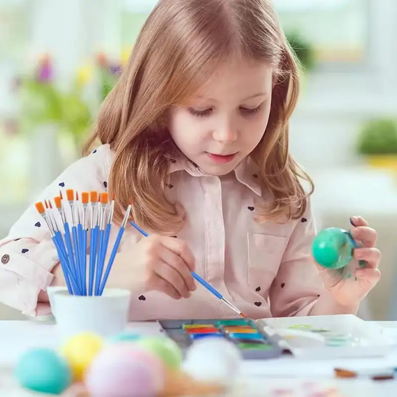 ^30/100Pcs Acrylic Painting Brushes Set Round Flat Hair Nylon Hair Paint Brush For Kid Artists Watercolor Oil Painting Brushes