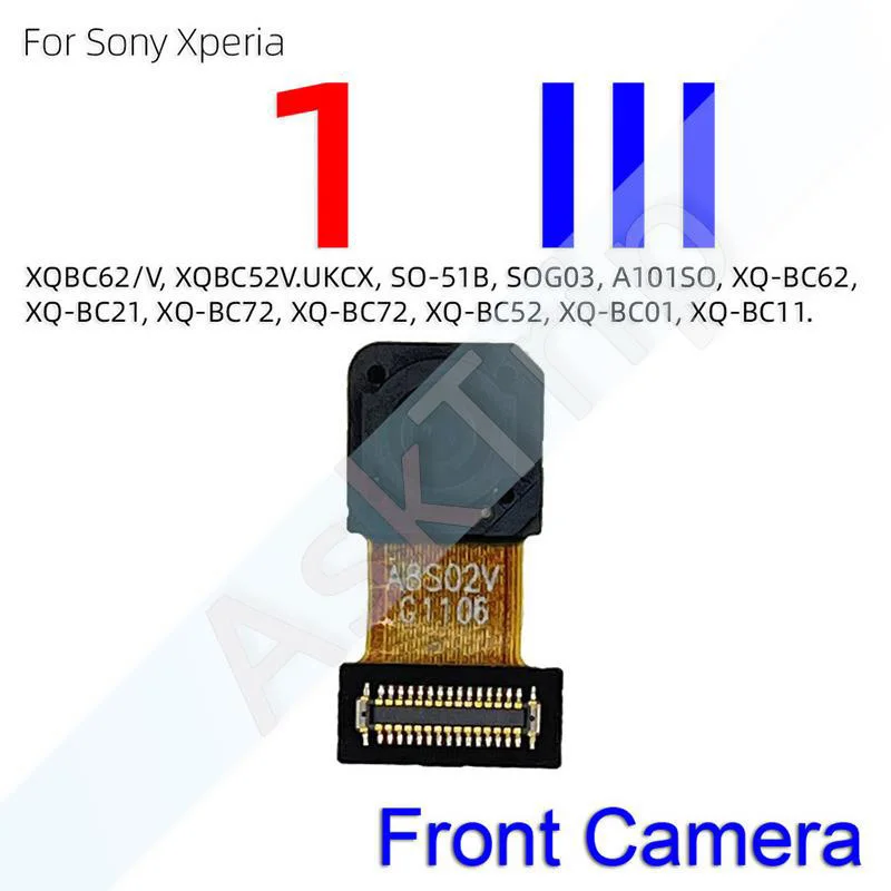 Aiinant Back Main Rear Camera Flex Cable For Sony Xperia 1 5 10 II III 2 3 Plus Small Big Front Camera Flex Repair Phone Parts