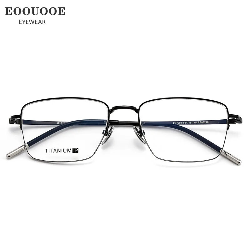 

Men Glasses Titanium Hyperopia Myopia Eyewear Prescription Recipe Lentes Oculos Ultralight Half Frame