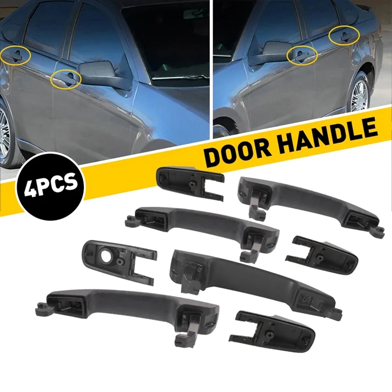 

4Pcs/Set Car LH + RH Side Exterior Door Handle For Ford Focus 2008-2011 8S4Z-54218A14-AA