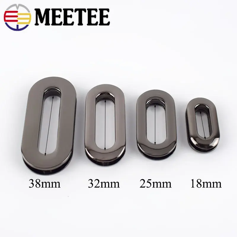 Meetee 4/10/20Pcs Metal Eyelet Screw Buckles 18/25/32/38mm O Ring Bags Strap Chain Belt Clasp DIY Sewing Hardware Accessories