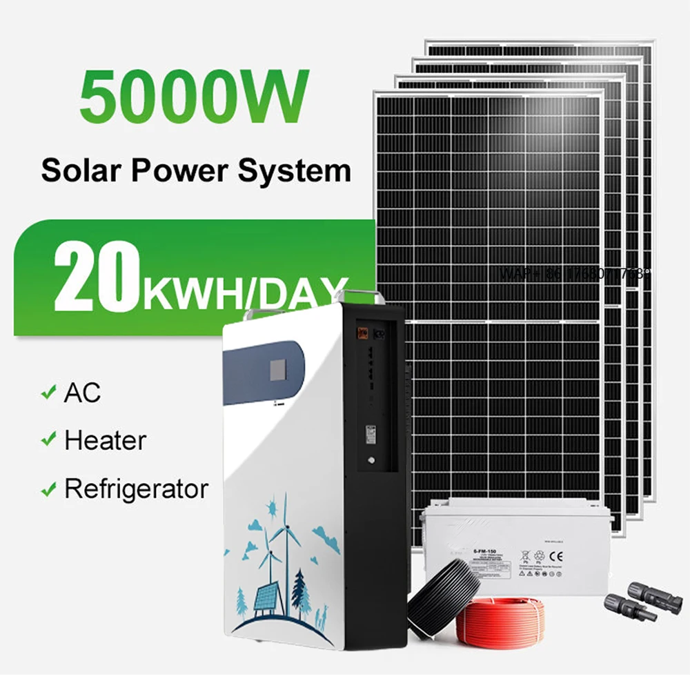

Solar PV Hybrid System Complete Kit Off Grid 5kw 10kwh 20kwh Power System Solar Panels Energy Systems