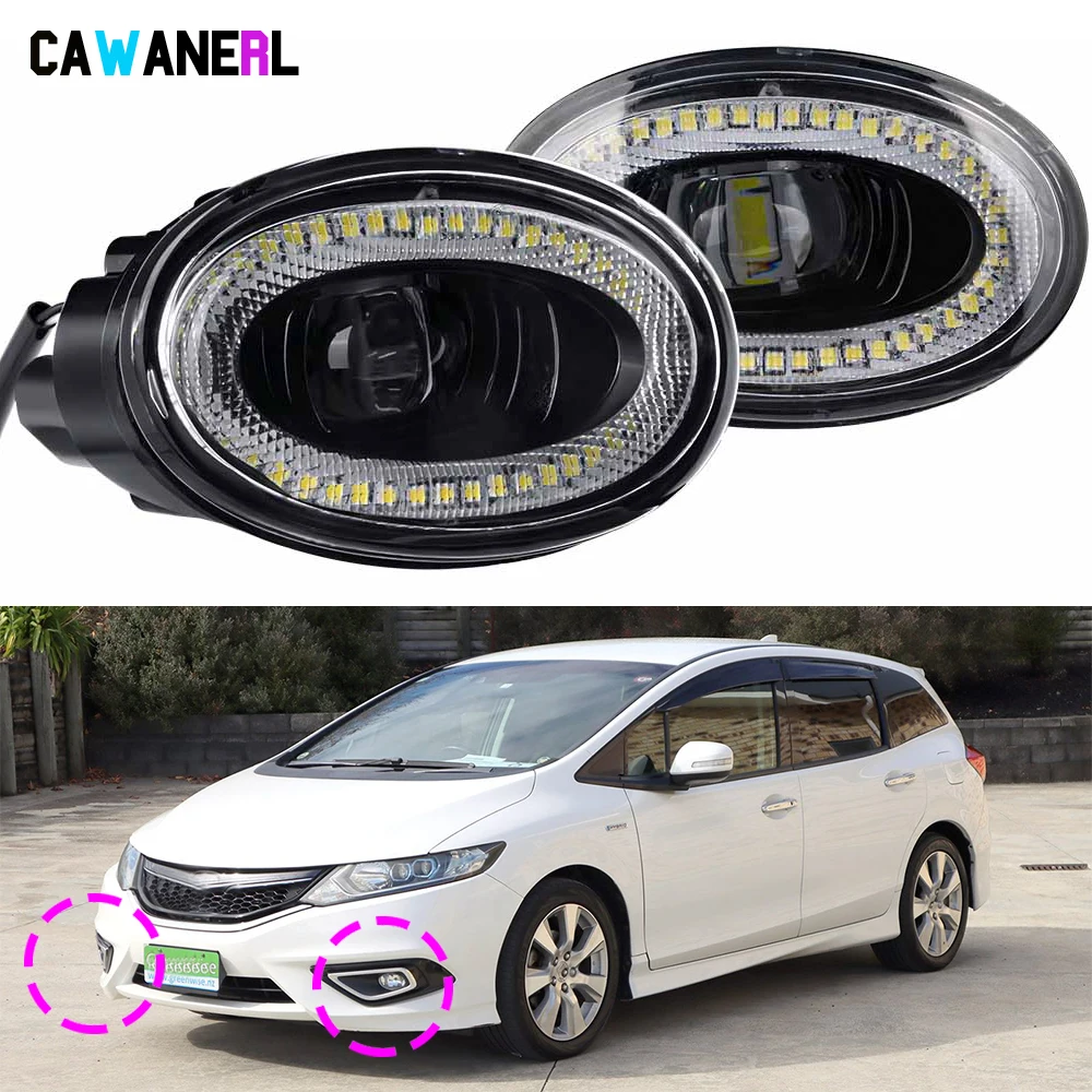 

2 Pieces 30W Car LED Lens Fog Light with Angel Eye Daytime Running Lamp DRL 6000LM For Honda Jade 2014 2015 2016